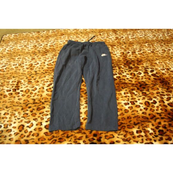 Nike Baggy Wide Leg Navy Blue Sweatpants Vintage Baggy Fit Size L - Picture 1 of 3